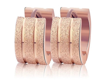 Davina Scrub Rose Gold Hoop Earrings