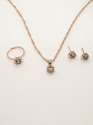 Genevieve Necklace with Rhinestone Pendant