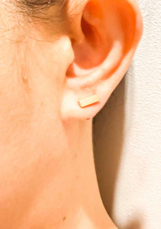 Anika Rose Gold Surgical Steel Bar Ear Studs