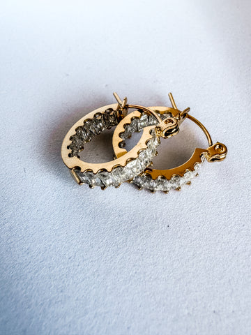 Marley Zirconia Gold Hoops Earrings
