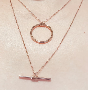 Amelia Layered Rose Gold Necklace