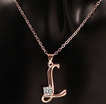 Pamela Initial Rose Gold Necklace