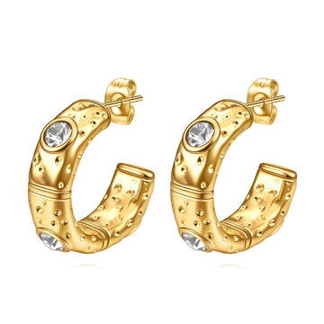 Amara Crescent Shaped Textured Earrings