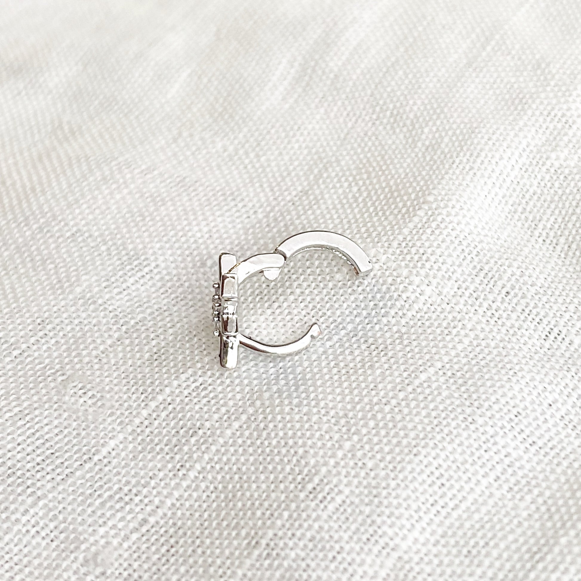 Tiny Twilight Crystal Huggie Earring - Silver - Blush & Co.