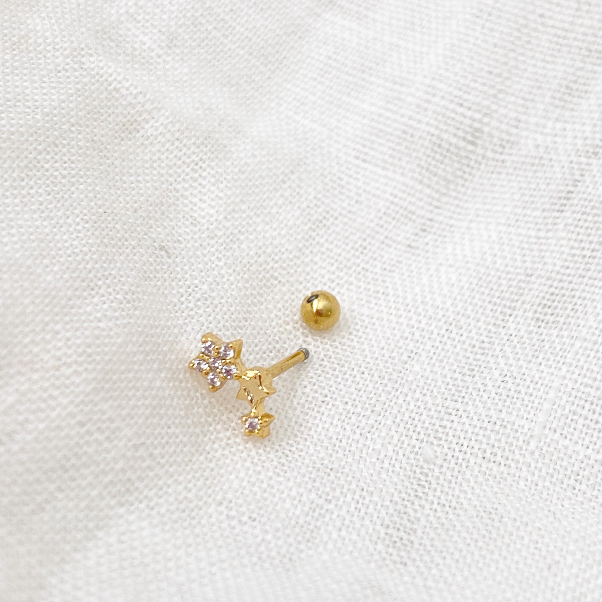 Galaxy of Stars Barbell Earring - Gold - Blush & Co.