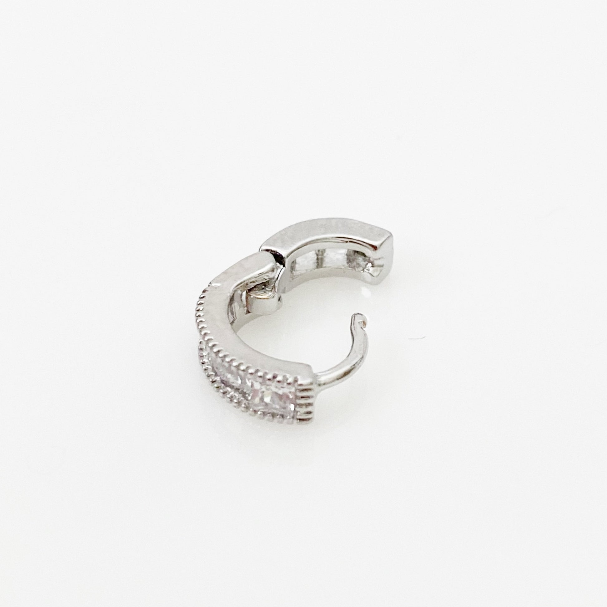 Tiny Zirconia Huggie Earring - Silver - Blush & Co.