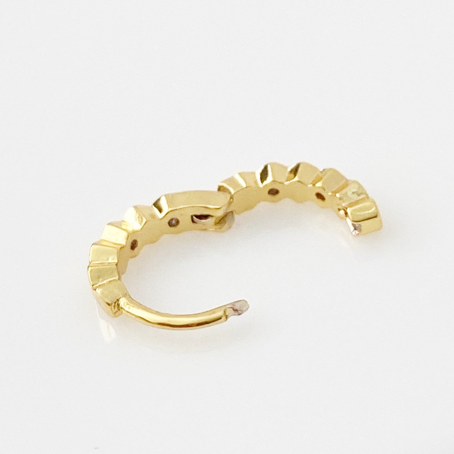 Tiny Paved Crystal Huggie Earring - Gold - Blush & Co.