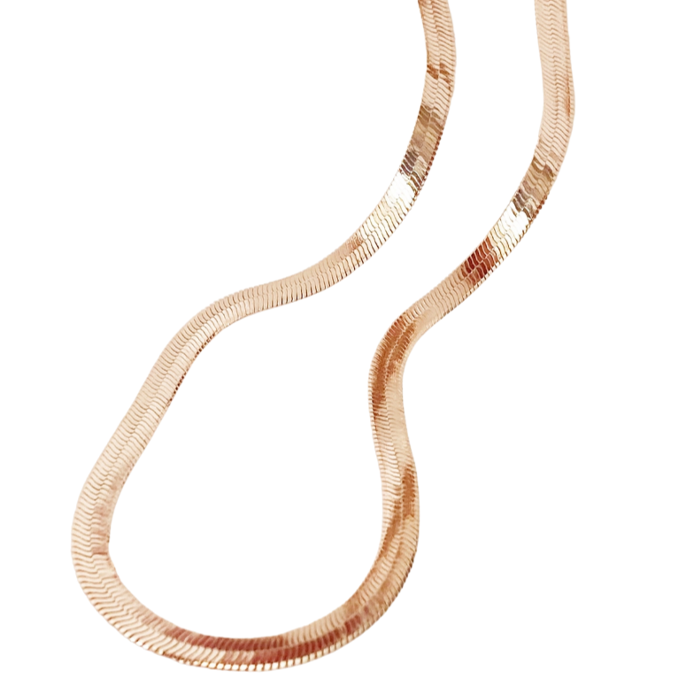 Rose gold snake chain necklace deals