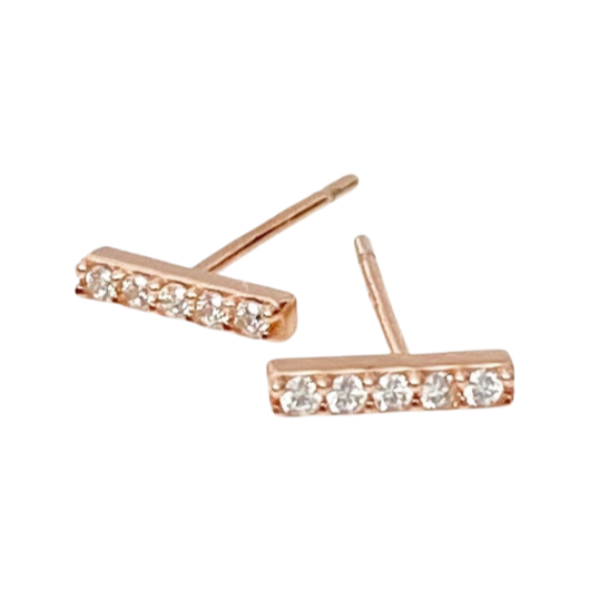 Rose gold bar stud 2025 earrings