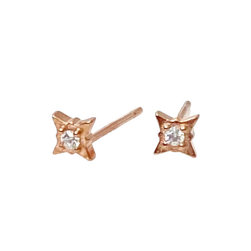 Mini Zirconia Star Stud Earrings - Rose Gold - Blush & Co.