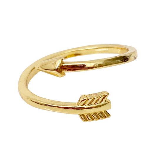Arrow Wrap Gold Toe Ring - Blush & Co.