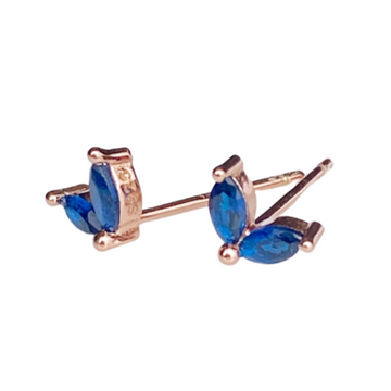 Aker Sapphire Rose Gold Stud Earrings - Blush & Co.