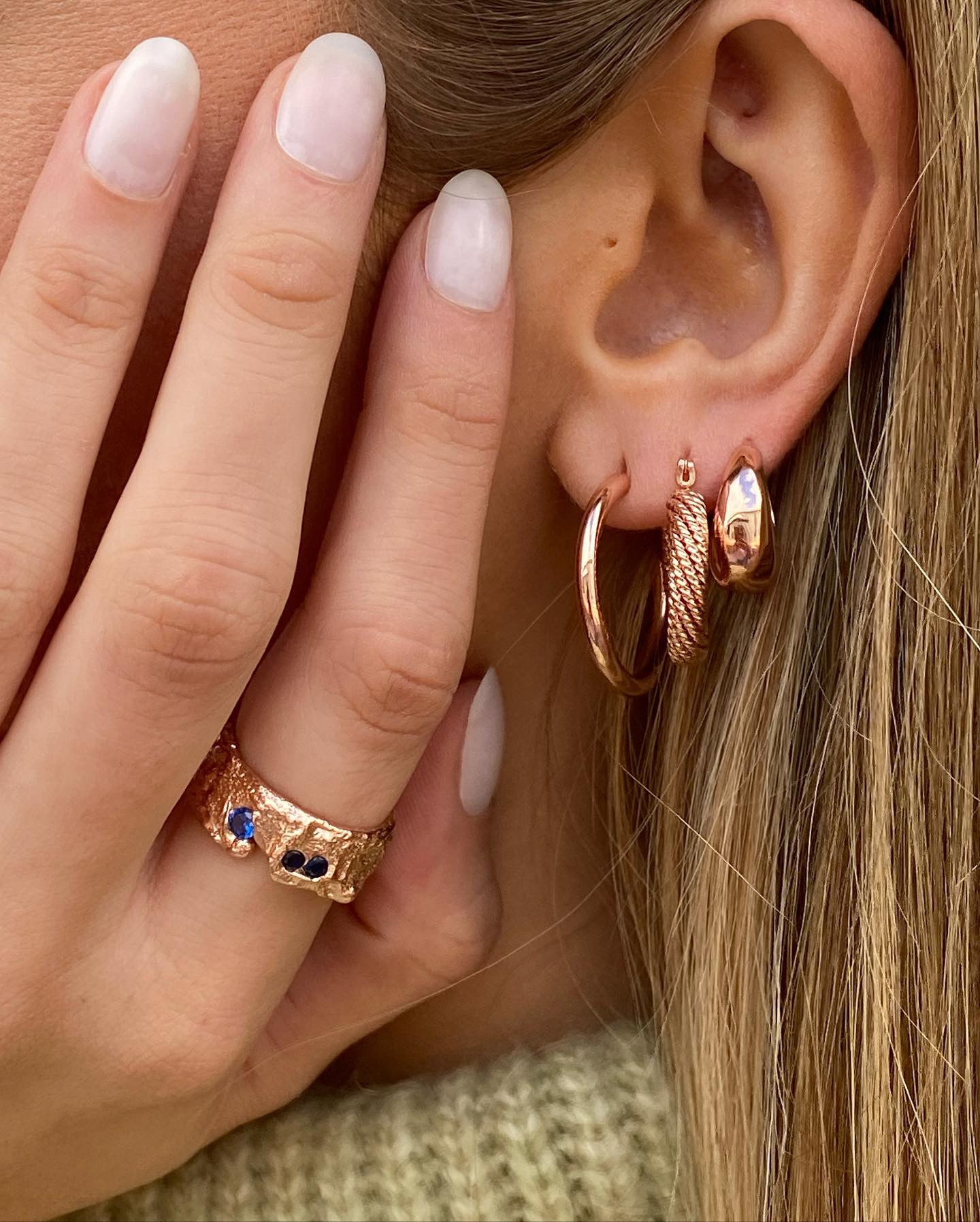 Styling your rose gold hoop earrings