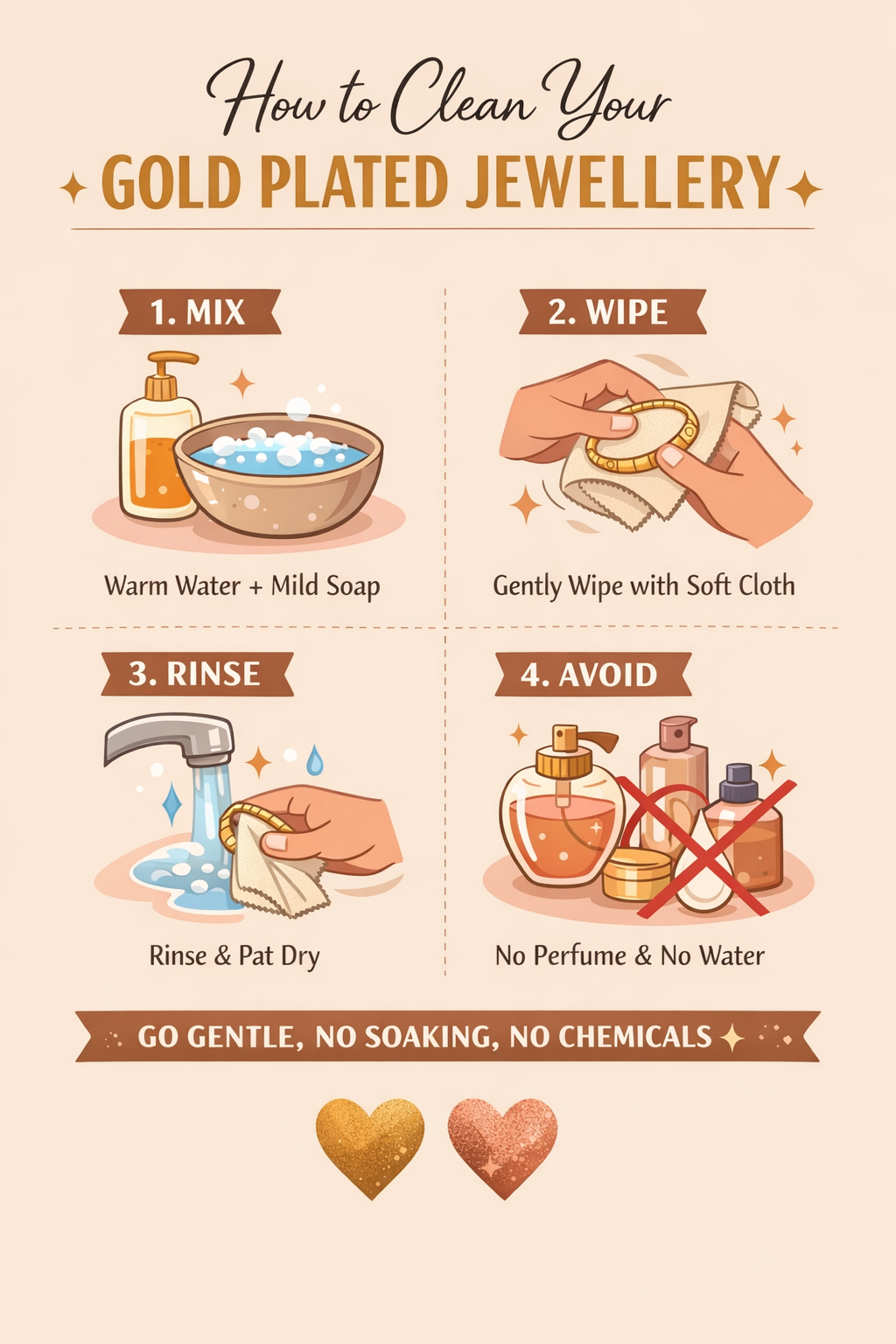 How to Clean Gold Plated Jewellery (18ct Yellow & Rose Gold) Without Fading It ✨