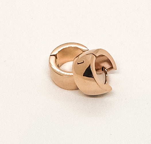 Emilia Classic Hoop Rose Gold Stainless Steel Earrings