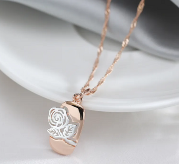 Erin Rose Pendant Rose Gold and Silver Necklace