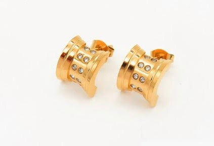 Lovette Gold Tiny Zirconia Round Earrings