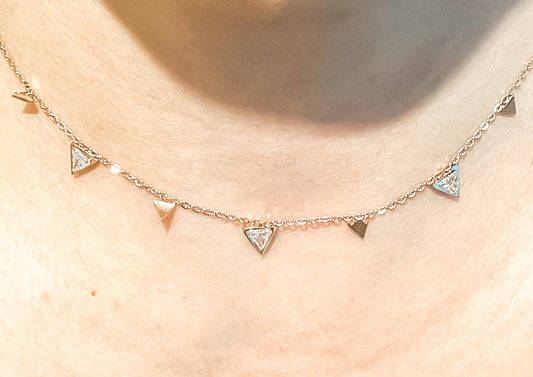 New Moon Pendant Rose Gold Necklace with minimalist design