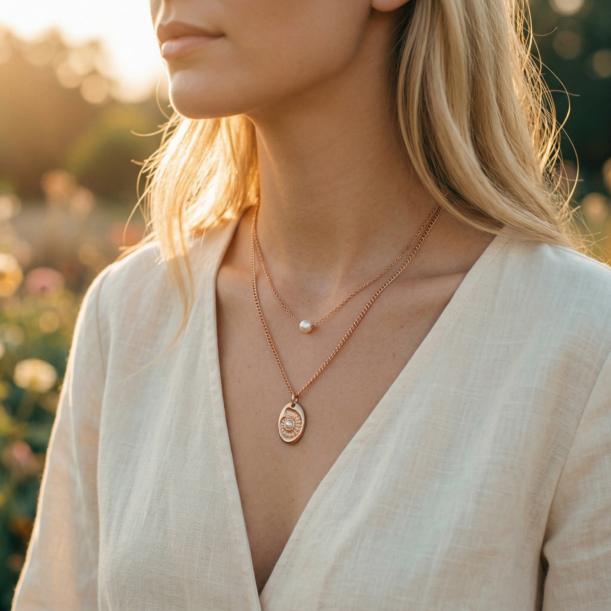 Two J Rose Gold set - Elegant Rose Gold Necklaces | Blush&Co. - Blush & Co. Rose Gold Jewellery Australia