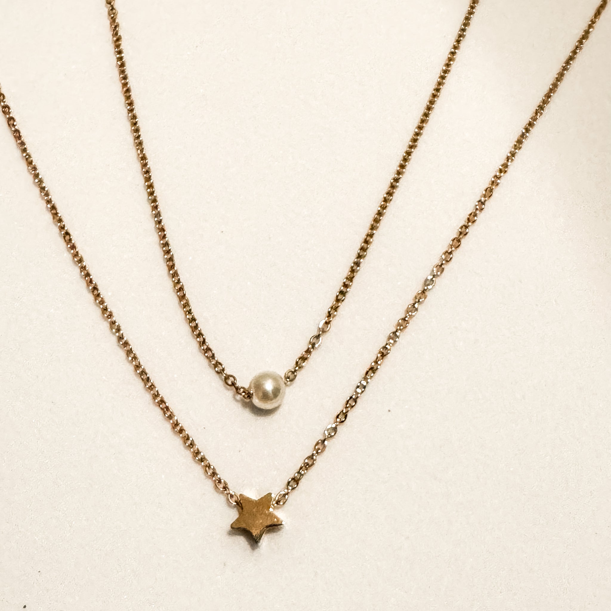 Reyna Tiny Star Pearl Rose Gold Necklace