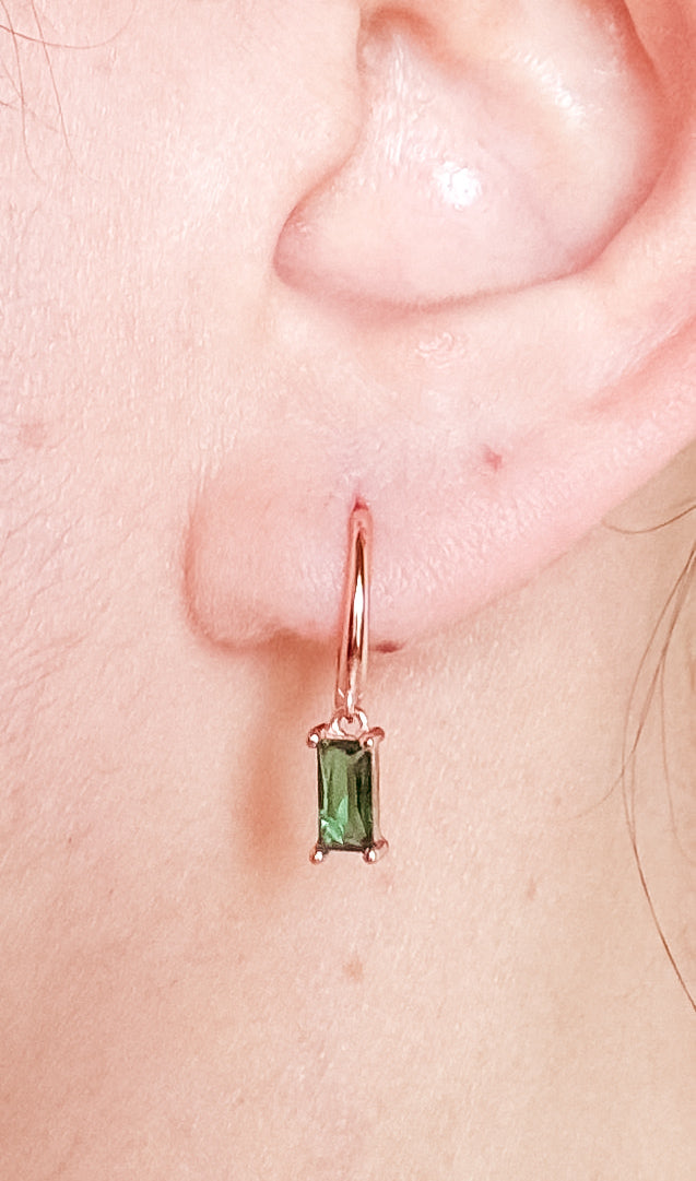 Athena Dangling Hoop Rose Gold Earrings