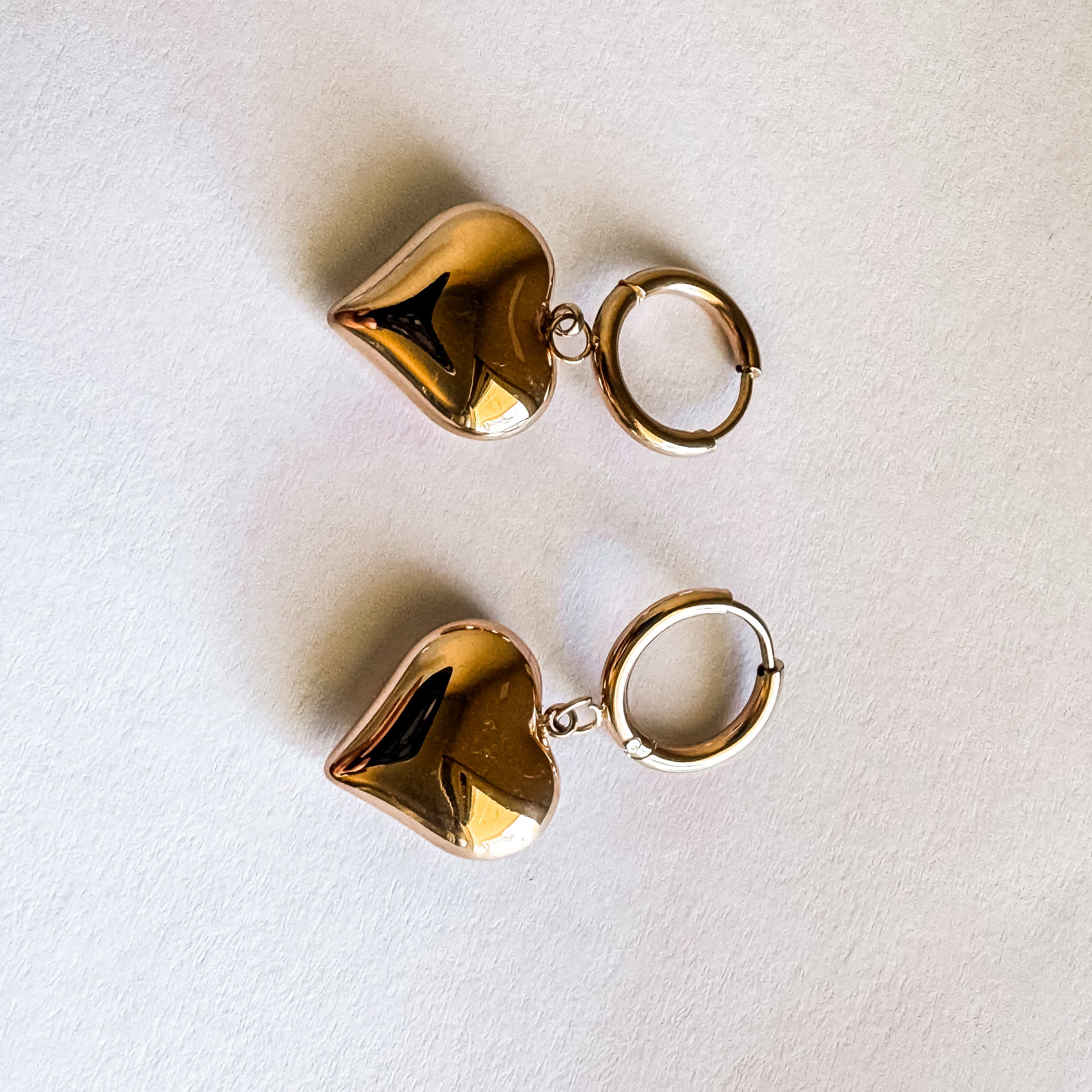 Valentine Romantic Rose Gold Heart Hoop Earrings