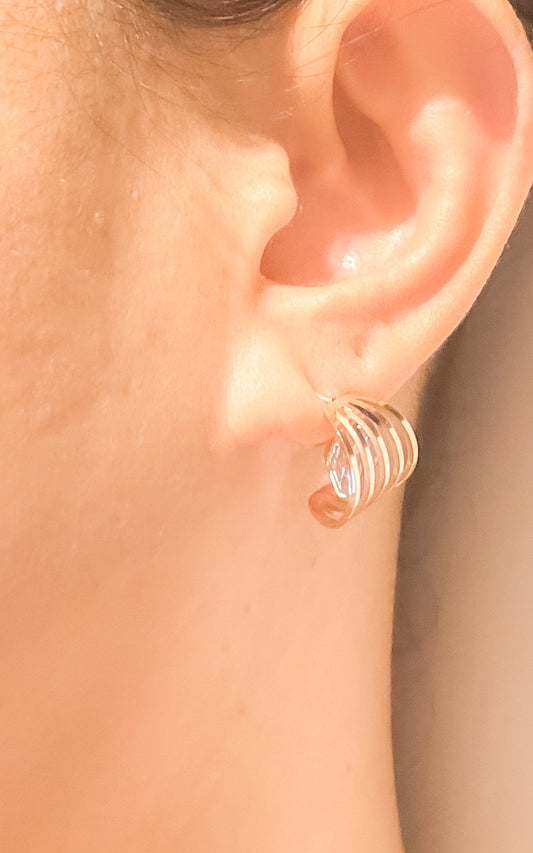 Zayla Grid Rose Gold Stud Earrings