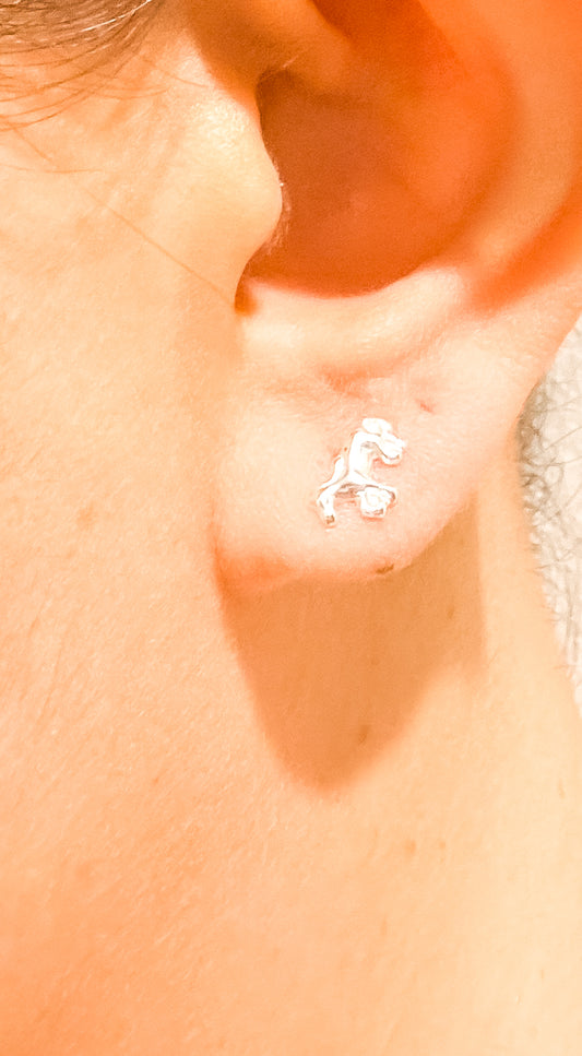 Rylie Tiny Silver Horse Lovers Ear Studs