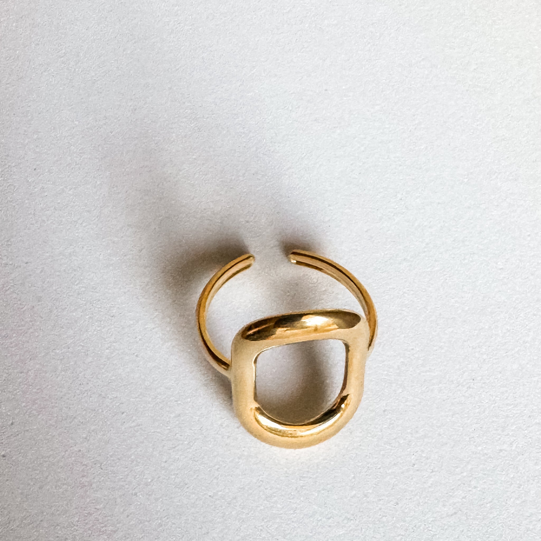 Oaklee Cutout Geometric Rectangular Gold Ring