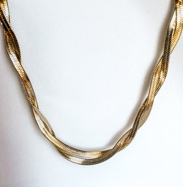 Serena Double Layer Snake Gold Chain Necklace
