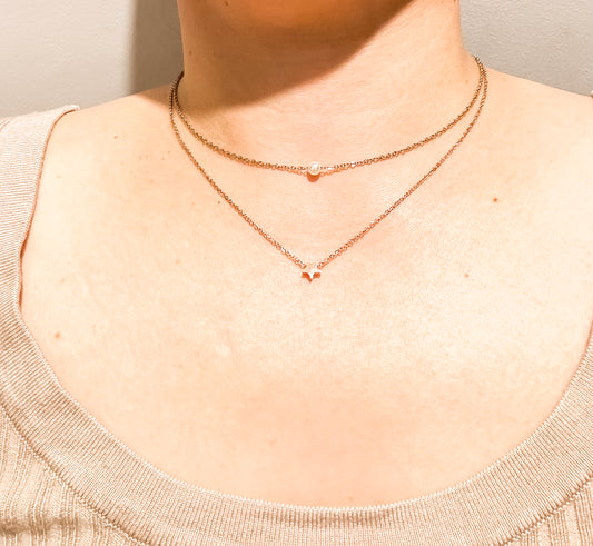 Reyna Tiny Star Pearl Rose Gold Necklace