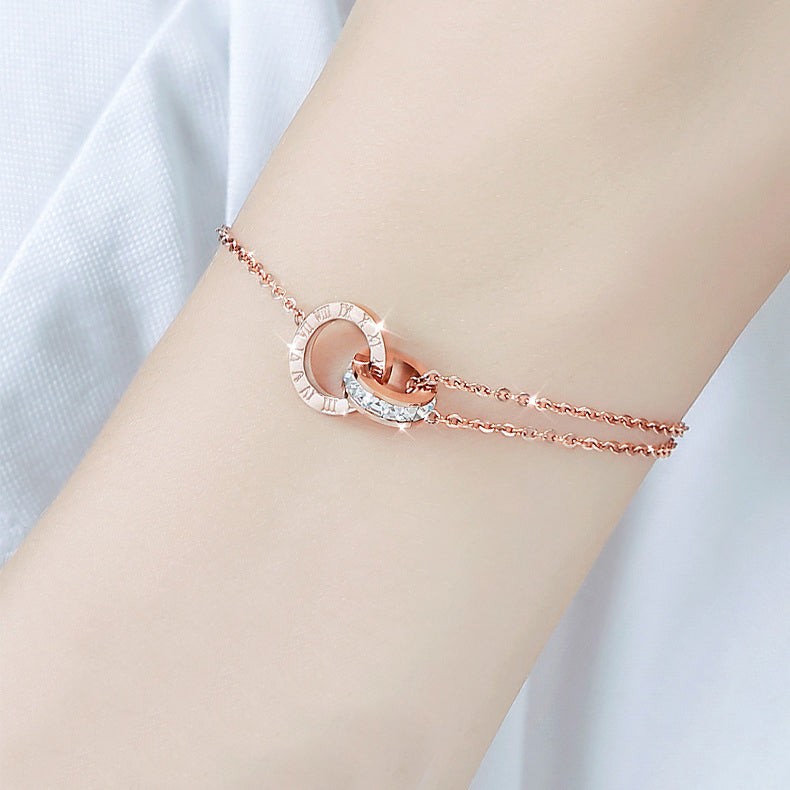 Alana Rose Gold Roman Numeral Waterproof Bracelet