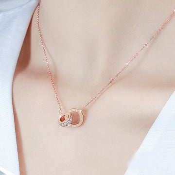 Alana Rose Gold Roman Numeral Necklace