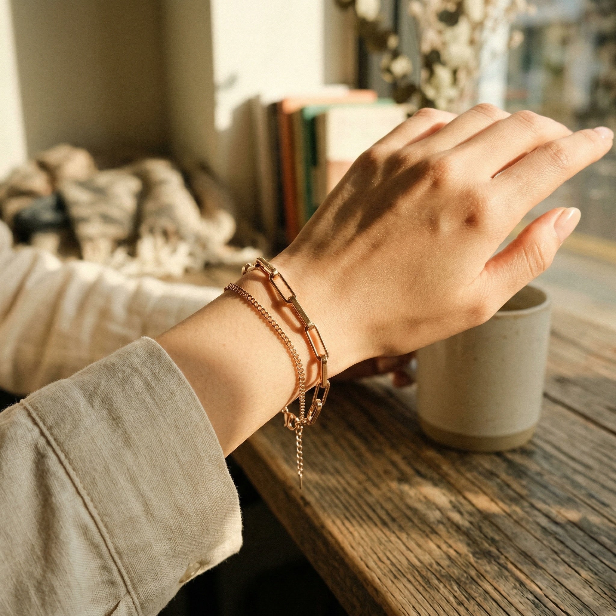 Rose gold Double link chain 