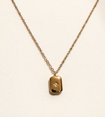 Yara Sun Square Rose Gold Necklace