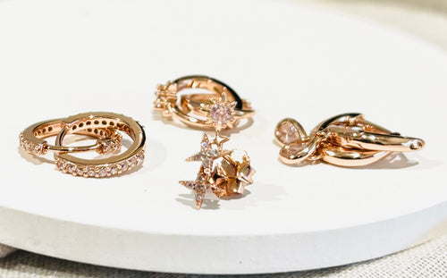 Blush Set - Delicate Rose Gold Earrings | Blush&Co. - Blush & Co. Rose Gold Jewellery Australia