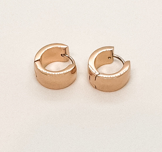 Emilia Classic Hoop Rose Gold Stainless Steel Earrings