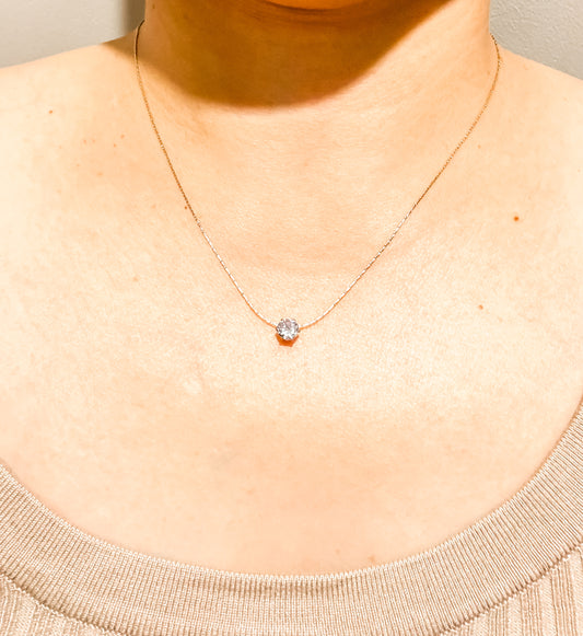 Zaylee Tiny Zirconia Rose Gold Necklace