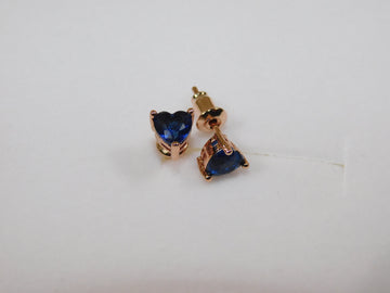 Natalie Rose Gold Earrings with Blue Heart Gemstone