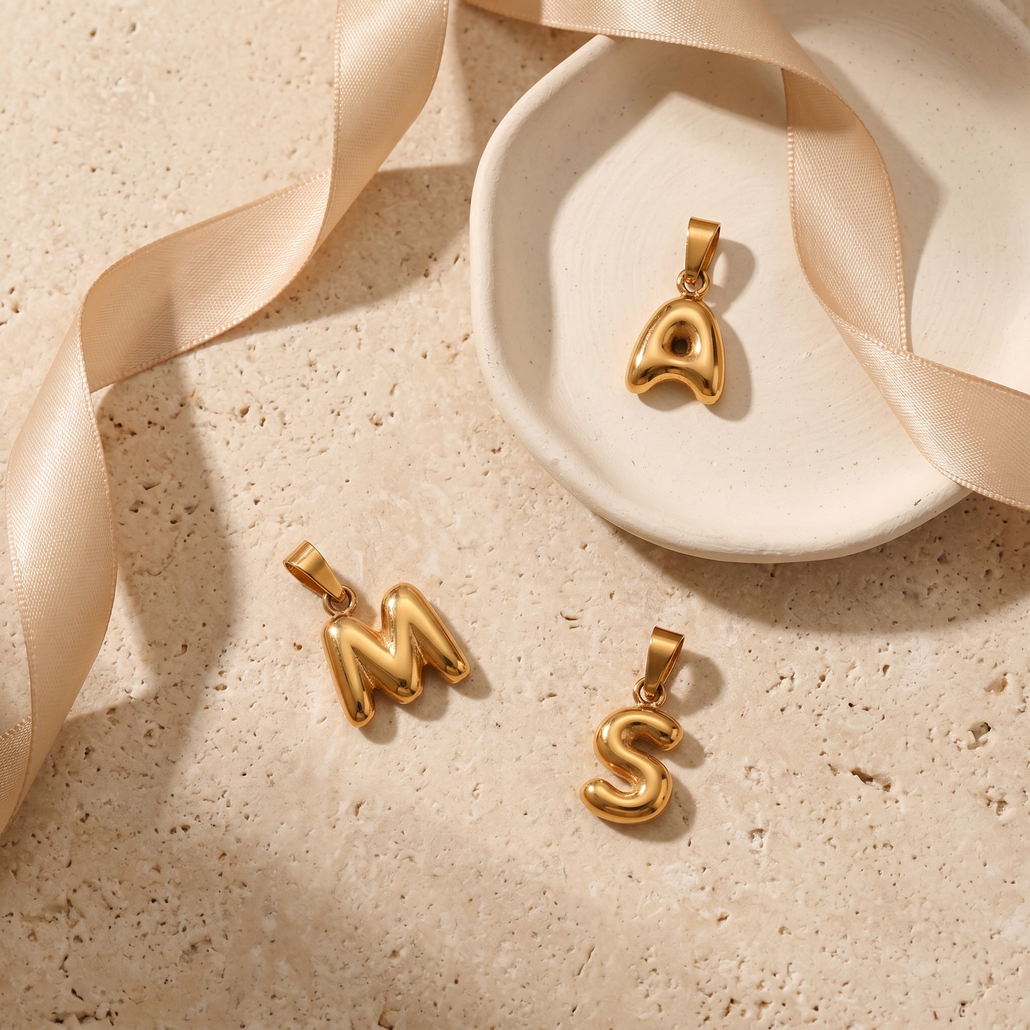 Everly Initial Pendant Necklace – 18K Gold Plated Stainless Steel Letter Pendant | Blush&Co - Blush & Co. Rose Gold Jewellery Australia