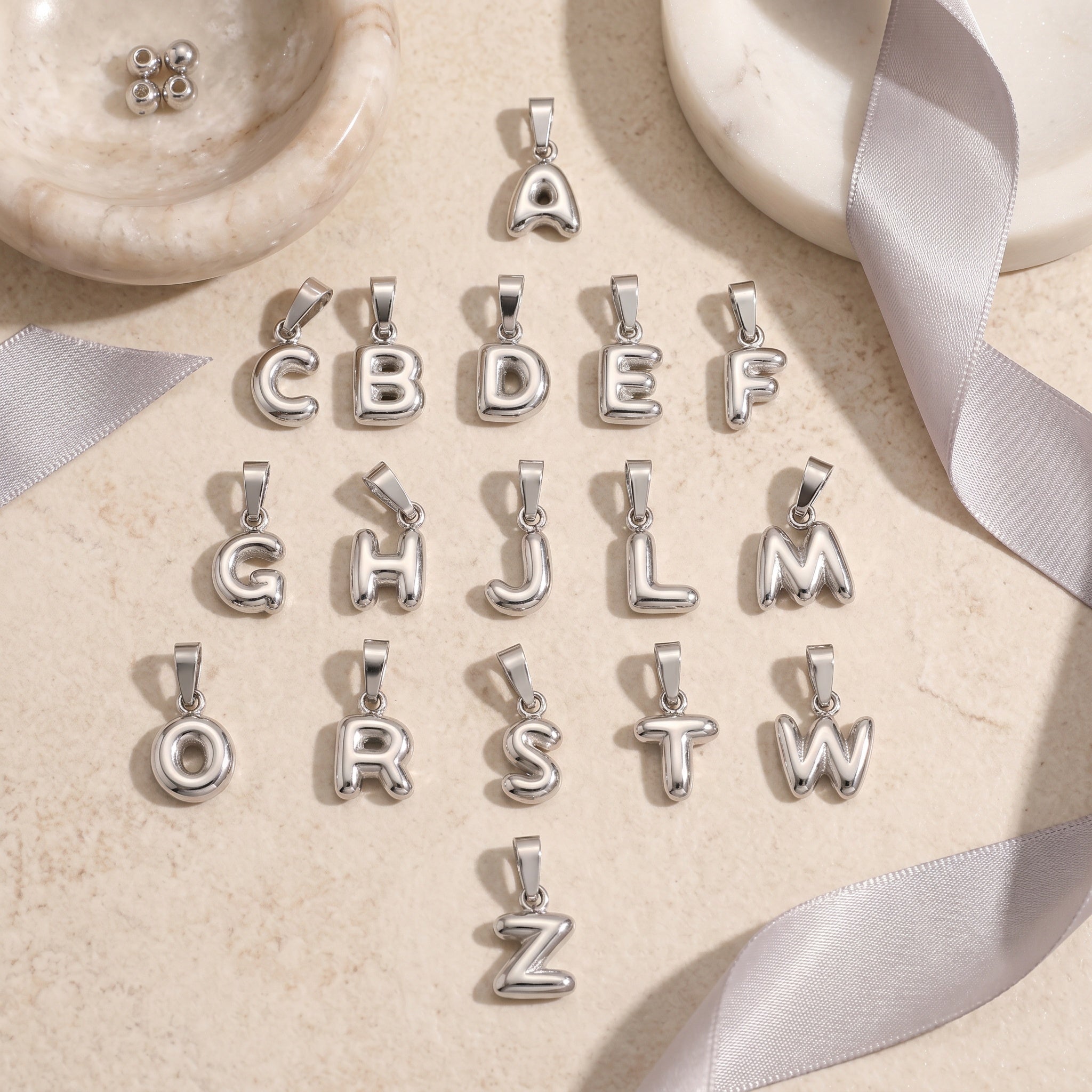 Everly Initial Pendant Necklace – 18K Gold Plated Stainless Steel Letter Pendant | Blush&Co - Blush & Co. Rose Gold Jewellery Australia