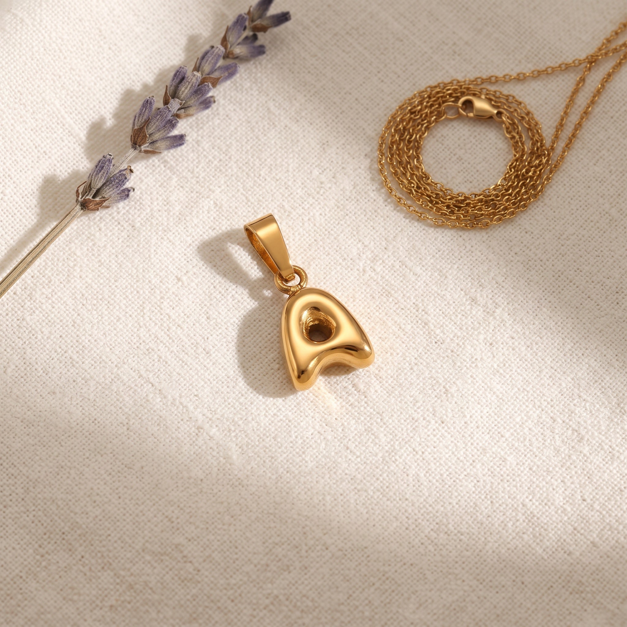 Everly Initial Pendant Necklace – 18K Gold Plated Stainless Steel Letter Pendant | Blush&Co - Blush & Co. Rose Gold Jewellery Australia