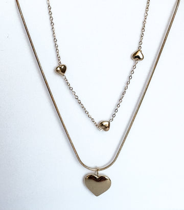 Selah Love Hearts Layered Gold Necklace