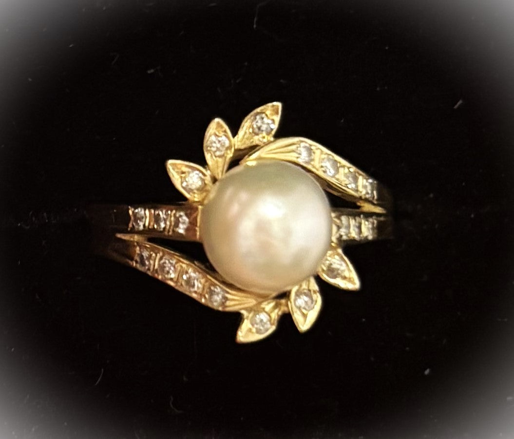 Pearl Bloom Ring – 14K Gold Pearl Statement Ring | Blush&Co. - Blush & Co. Rose Gold Jewellery Australia