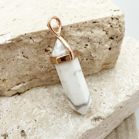 White Howlite Crystal Pendant