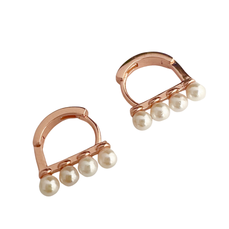 Maeve Pearl Hoops – Elegant Pearl Earrings | Blush & Co - Blush & Co. Rose Gold Jewellery Australia