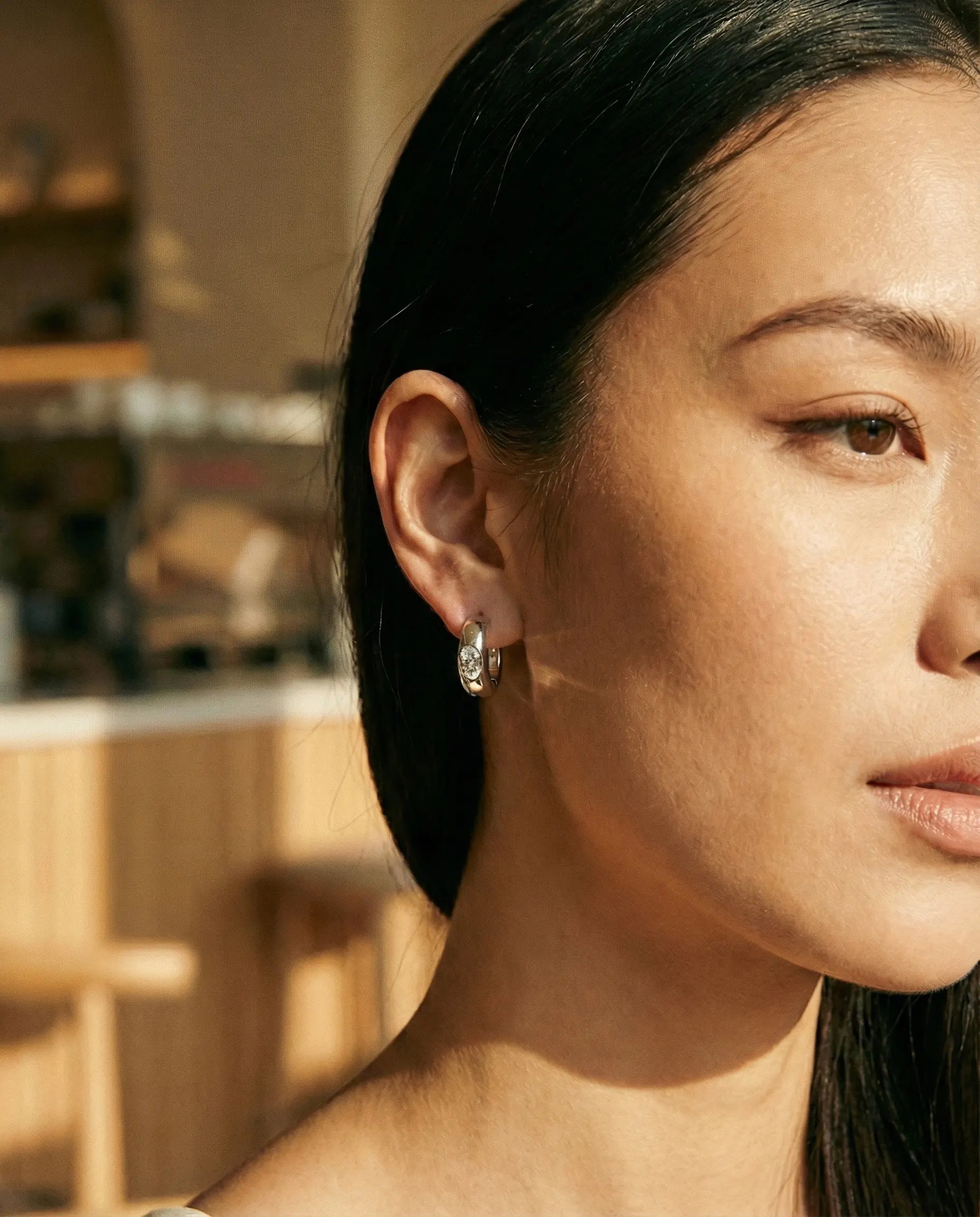 Paige Silver Hoops – Contemporary Silver Earrings | Blush & Co - Blush & Co. Rose Gold Jewellery Australia