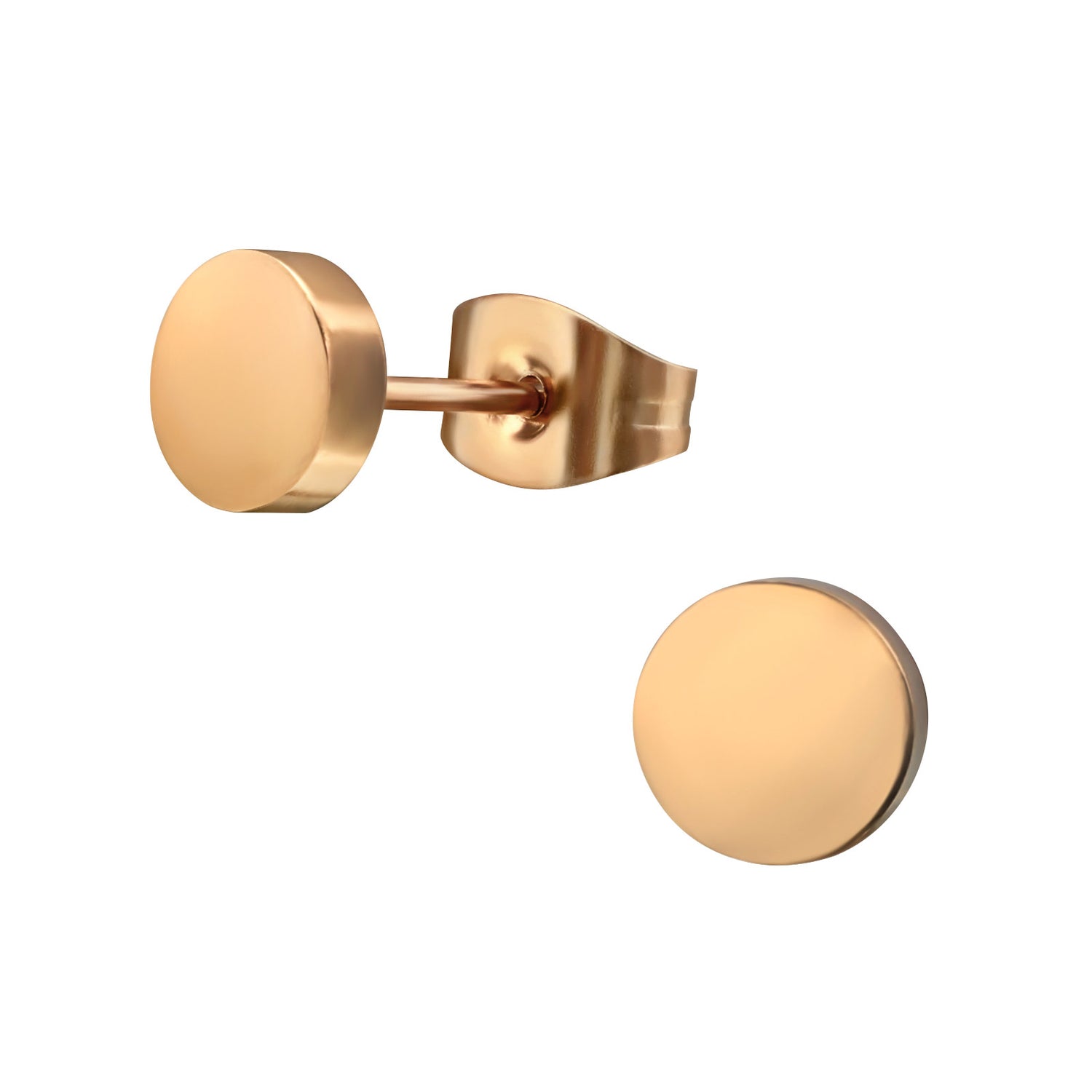 Alivia Rose Gold Surgical Steel Round Ear Studs