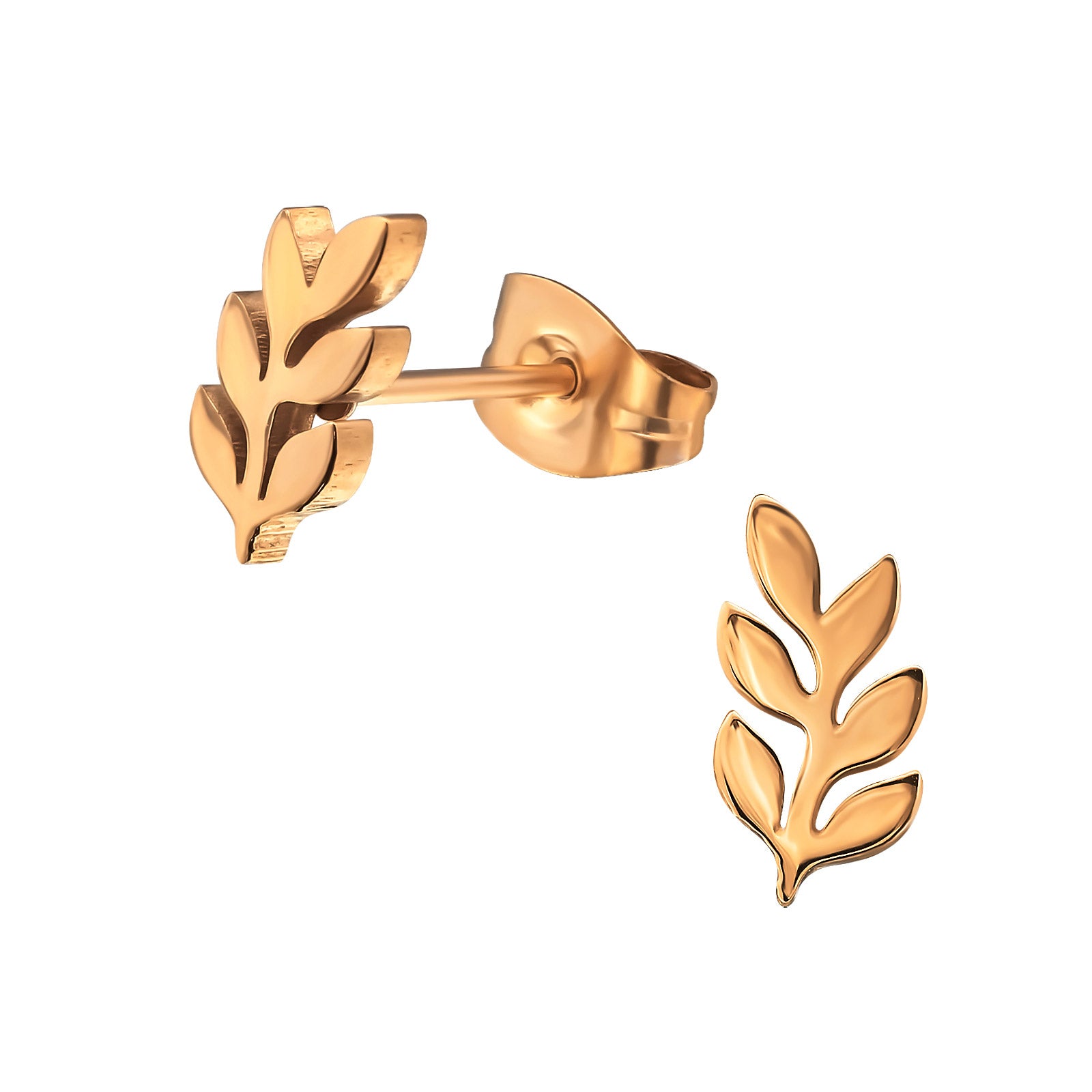 Penny Rose Gold Surgical Steel Olive Branch Ear Studs