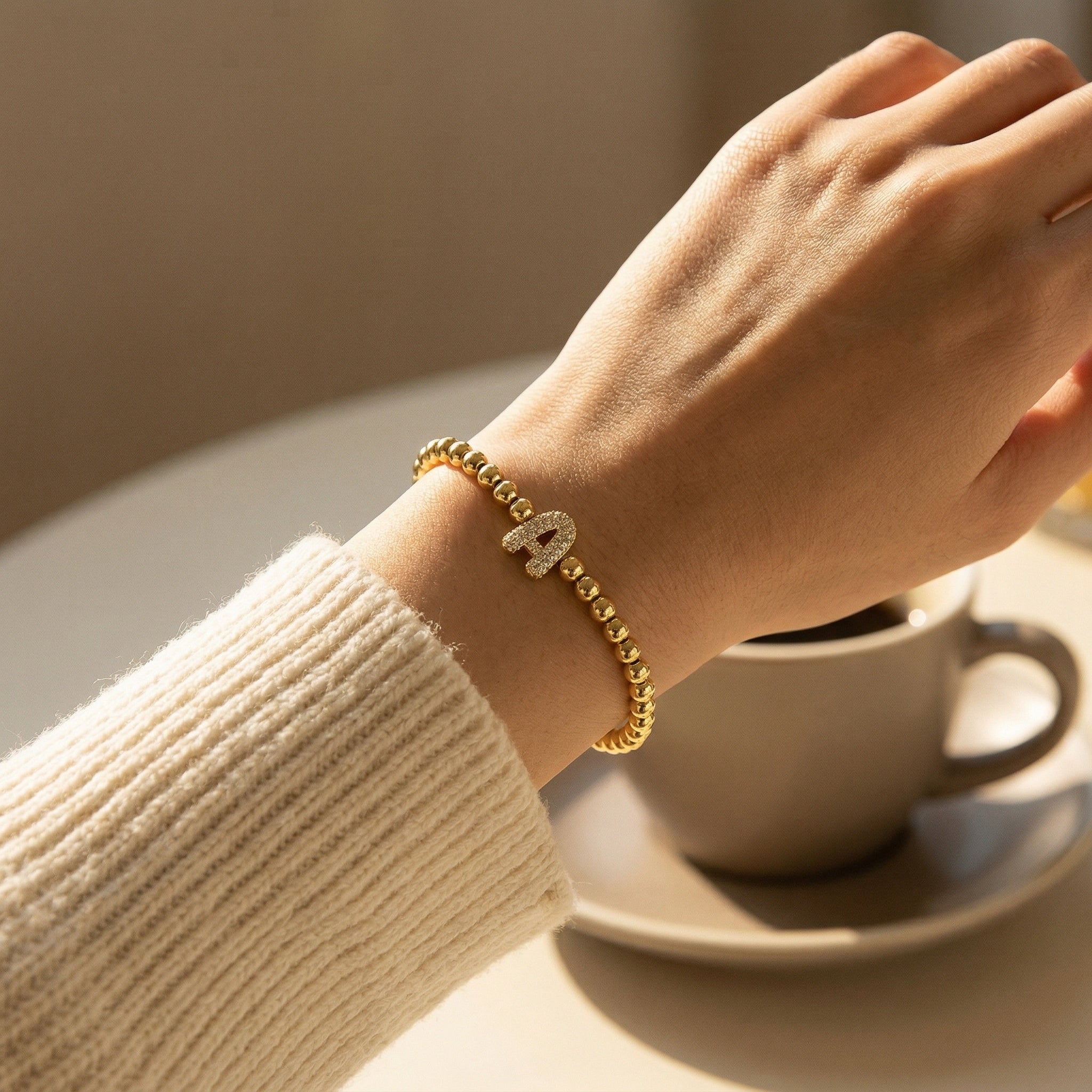 18ct Yellow gold Plated Initial Bracelet